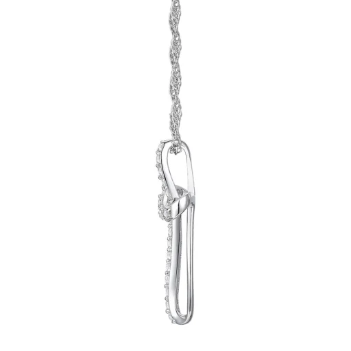 Loop Cross Pendant In 10K White Gold (1/10 Ct. Tw.)