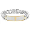 Lord's Prayer Curb Link Id Bracelet In Yellow Ion-Plated Stainless Steel, 12Mm, 8.5"