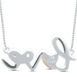 Love Diamond Pendant In Sterling Silver