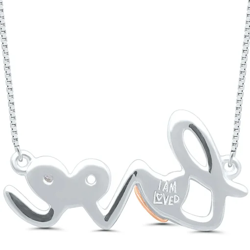 Love Diamond Pendant In Sterling Silver
