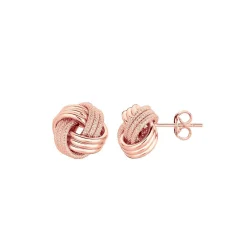 Love Knot Stud Earrings In 14K Rose Gold