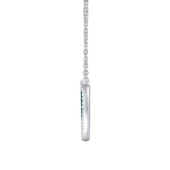 Malachite And Diamond Heart Necklace In Sterling Silver (1/4 Ct. Tw.)
