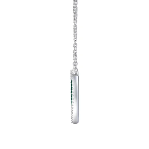 Malachite And Diamond Heart Necklace In Sterling Silver (1/4 Ct. Tw.)