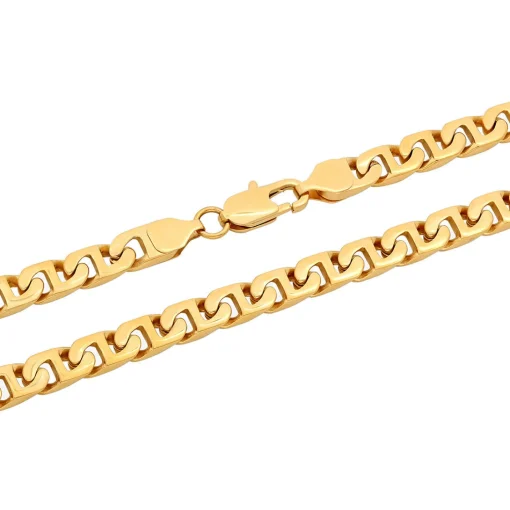 Mariner Link Chain In Yellow Ion-Plated Stainless Steel, 6.5Mm, 24"