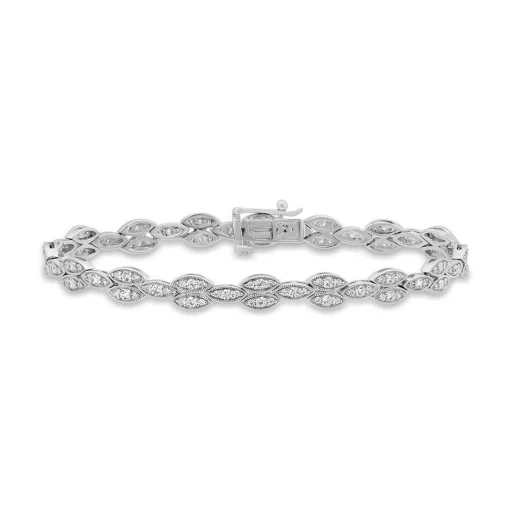 Marquise Diamond Bracelet In 10K White Gold (2 Ct. Tw.)
