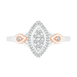 Marquise Diamond Cluster Promise Ring In Sterling Silver (1/7 Ct. Tw.)