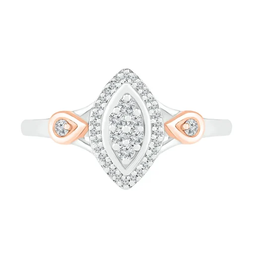 Marquise Diamond Cluster Promise Ring In Sterling Silver (1/7 Ct. Tw.)