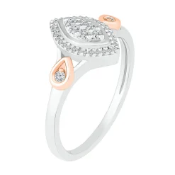Marquise Diamond Cluster Promise Ring In Sterling Silver (1/7 Ct. Tw.)