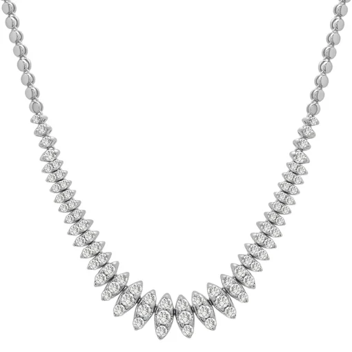 Marquise Diamond Tennis Necklace In 10K White Gold (2 Ct. Tw)