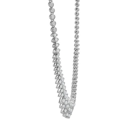 Marquise Diamond Tennis Necklace In 10K White Gold (2 Ct. Tw)