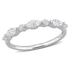 Marquise Moissanite Stacking Ring In Sterling Silver (1/2 Ct. Tw.)