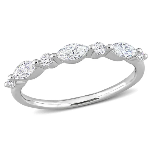 Marquise Moissanite Stacking Ring In Sterling Silver (1/2 Ct. Tw.)