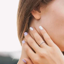 Marquise Moissanite Stacking Ring In Sterling Silver (1/2 Ct. Tw.)