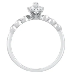Marquise Shaped Diamond Promise Ring In 10K White Gold (1/5 Ct. Tw.)
