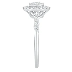 Marquise Shaped Diamond Promise Ring In 10K White Gold (1/5 Ct. Tw.)