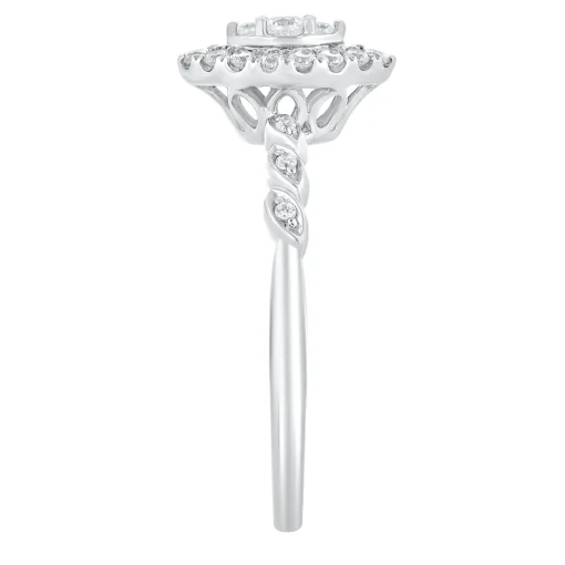 Marquise Shaped Diamond Promise Ring In 10K White Gold (1/5 Ct. Tw.)