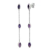 Marquise-Shaped Amethyst Earrings In Sterling Silver