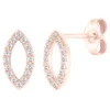Marquise-Shaped Diamond Earrings In 10K Rose Gold (1/8 Ct. Tw.)