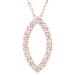 Marquise-Shaped Diamond Pendant In 10K Rose Gold (1/10 Ct. Tw.)