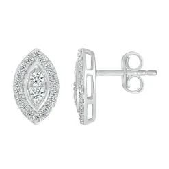 Marquise-Shaped Multi-Diamond Stud Earrings In 10K White Gold (1/2 Ct. Tw.)