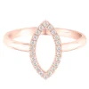 Marquise-Shaped Ring With Diamonds In 10K Rose Gold (1/10 Ct. Tw.)