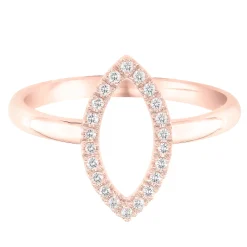 Marquise-Shaped Ring With Diamonds In 10K Rose Gold (1/10 Ct. Tw.)