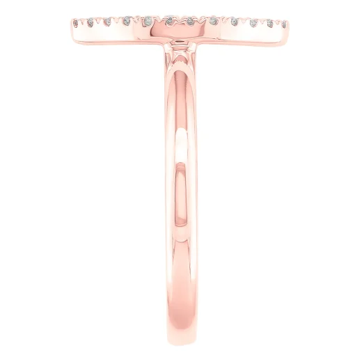Marquise-Shaped Ring With Diamonds In 10K Rose Gold (1/10 Ct. Tw.)