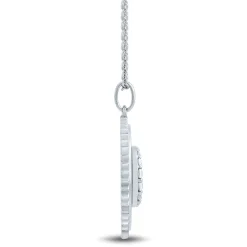 Medallion Necklace With Crescent Moon & Lapis In Sterling Silver