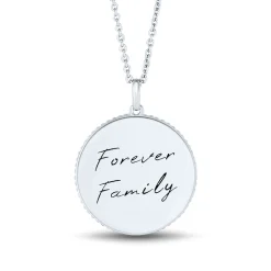 Medallion Necklace With Family Tree & Malachite In Sterling Silver