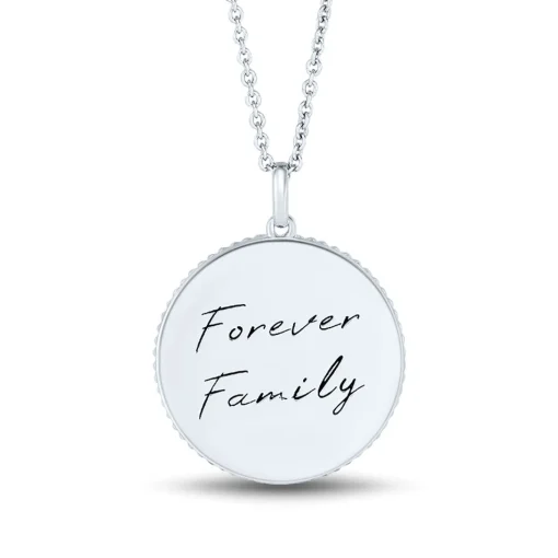 Medallion Necklace With Family Tree & Malachite In Sterling Silver