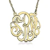 Medium Monogram Necklace In 14K Yellow Gold