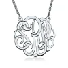 Medium Monogram Necklace In 10K White Gold