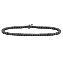 Men's 7 1/2 Ct. Tw. Black Diamond Bracelet In Black Rhodium