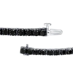 Men's 7 1/2 Ct. Tw. Black Diamond Bracelet In Black Rhodium