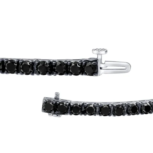 Men's 7 1/2 Ct. Tw. Black Diamond Bracelet In Black Rhodium