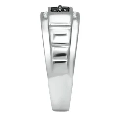 Men's 1 Ct. Tw. Black & White Diamond Band In Sterling Silver
