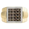 Men's 1 Ct. Tw. Champagne & White Diamond Ring In 10K Yellow Gold