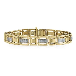 Men's 1/2 Ct. Tw. Diamond Bracelet In 10K Yellow Gold