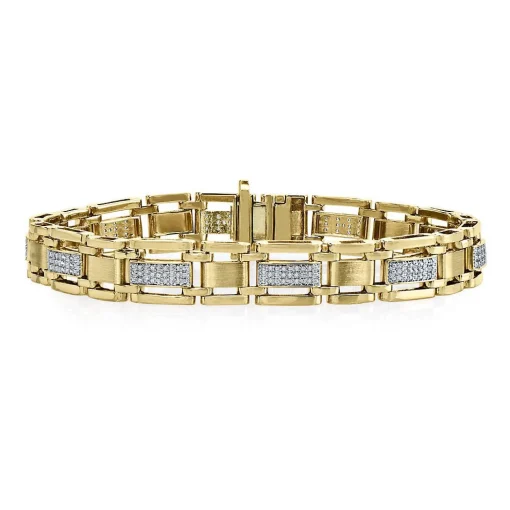 Men's 1/2 Ct. Tw. Diamond Bracelet In 10K Yellow Gold