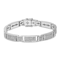 Men's 2 Ct. Tw. Diamond Bracelet In Sterling Silver