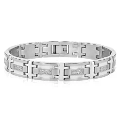 Men's 1/2 Ct. Tw. Diamond Bracelet In Stainless Steel