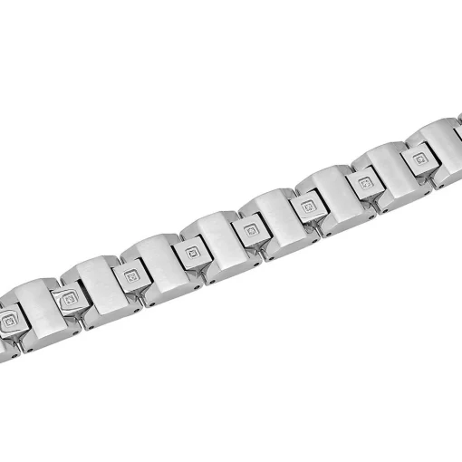 Men's 1/10 Ct. Tw. Diamond Link Bracelet In Stainless Steel