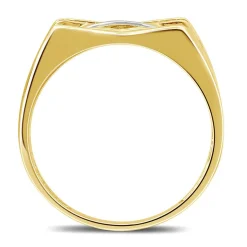 Men's 1/5 Ct. Tw. Diamond Ring In 10K Yellow Gold, 10.8Mm