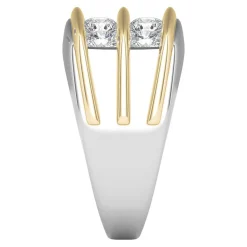 Men's 2 Ct. Tw. Diamond Ring In 14K Yellow & White Gold, 6Mm