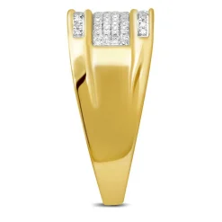 Men's 1/5 Ct. Tw. Diamond Ring In 10K Yellow Gold, 10.8Mm