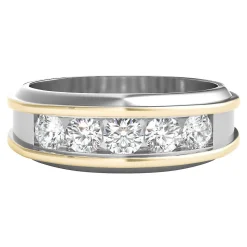 Men's 1 Ct. Tw. Diamond Two-Tone Ring In 10K Gold