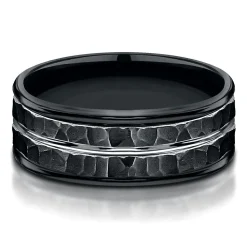 Men's Band In Black Cobalt, 8Mm