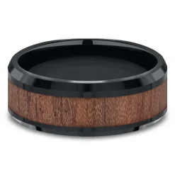 Men's Band In Black Cobalt, 8Mm