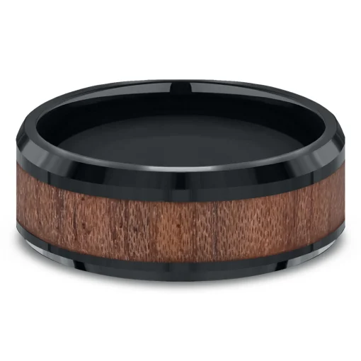Men's Band In Black Cobalt, 8Mm