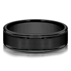 Men's Band In Black Titanium, 6Mm